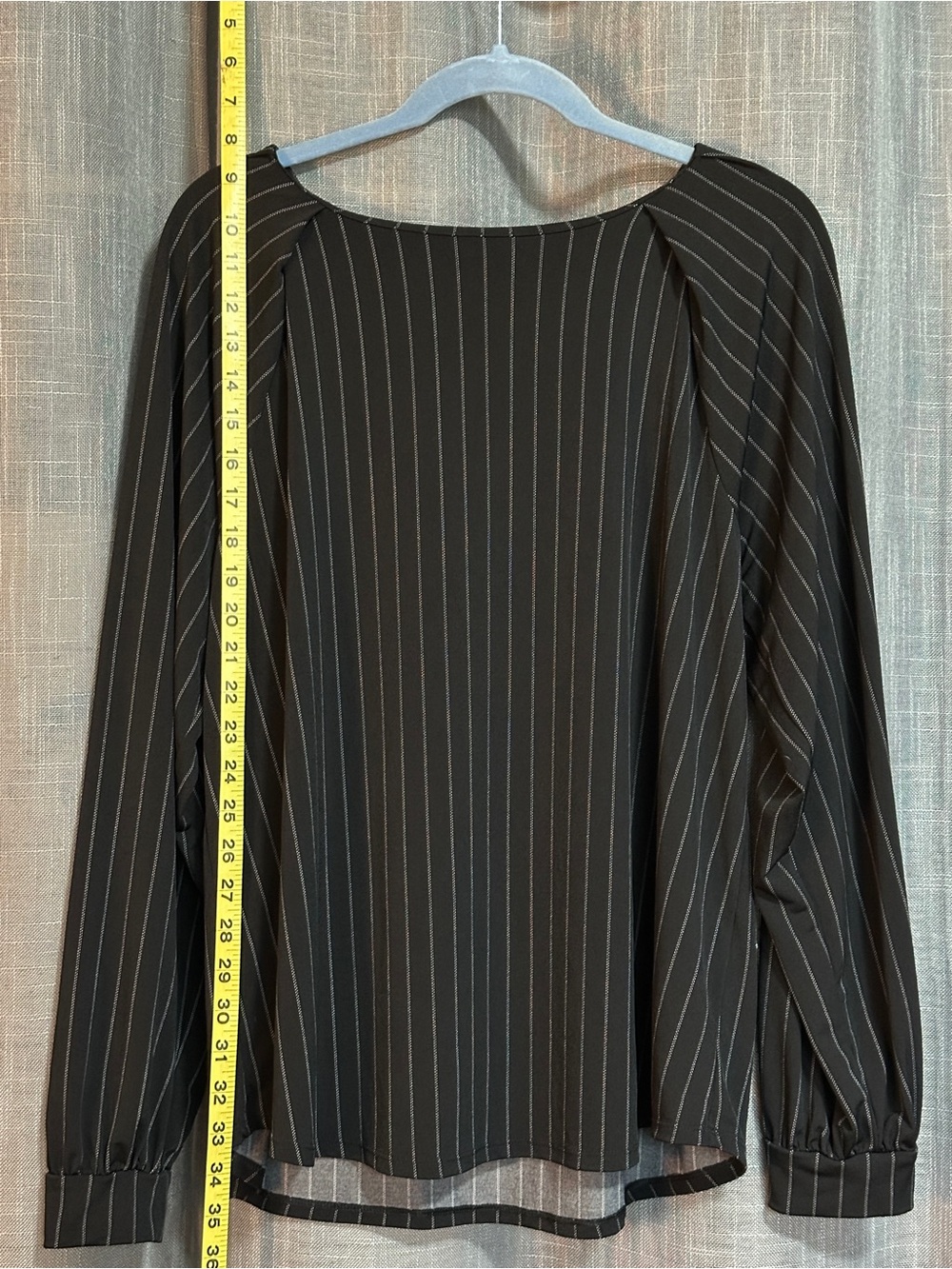 Banana Republic Black Pinstripe Long-Sleeve Blouse
